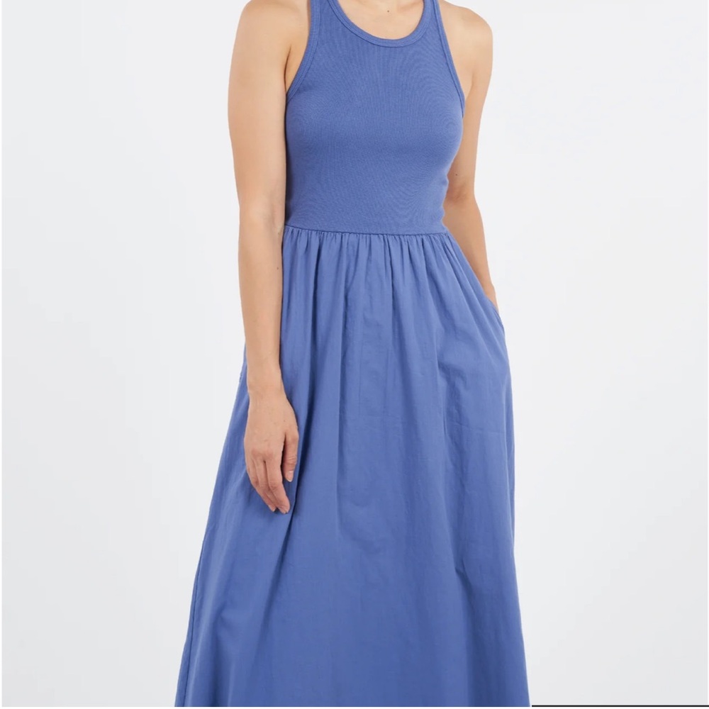 XiRENA Flyn dress - Blue Halter Sundress Sleeveless Maxi